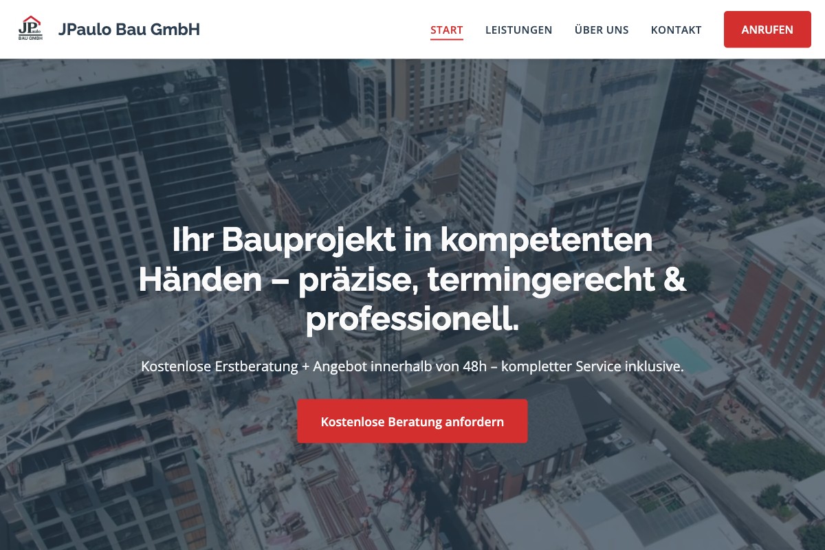 Website JPaulo Bau GmbH