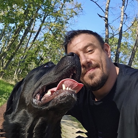 Martin Pfeffer mit seinem Hund Tyson