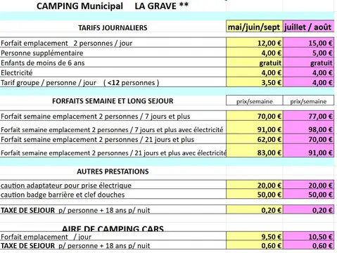 Camping municipal La Grave