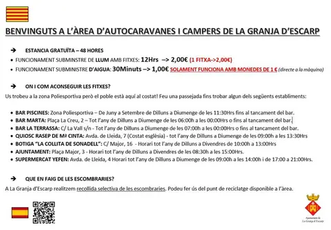 Àrea d'Autocaravanes de La Granja d'Escarp