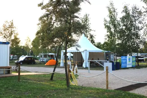 Riverside camping